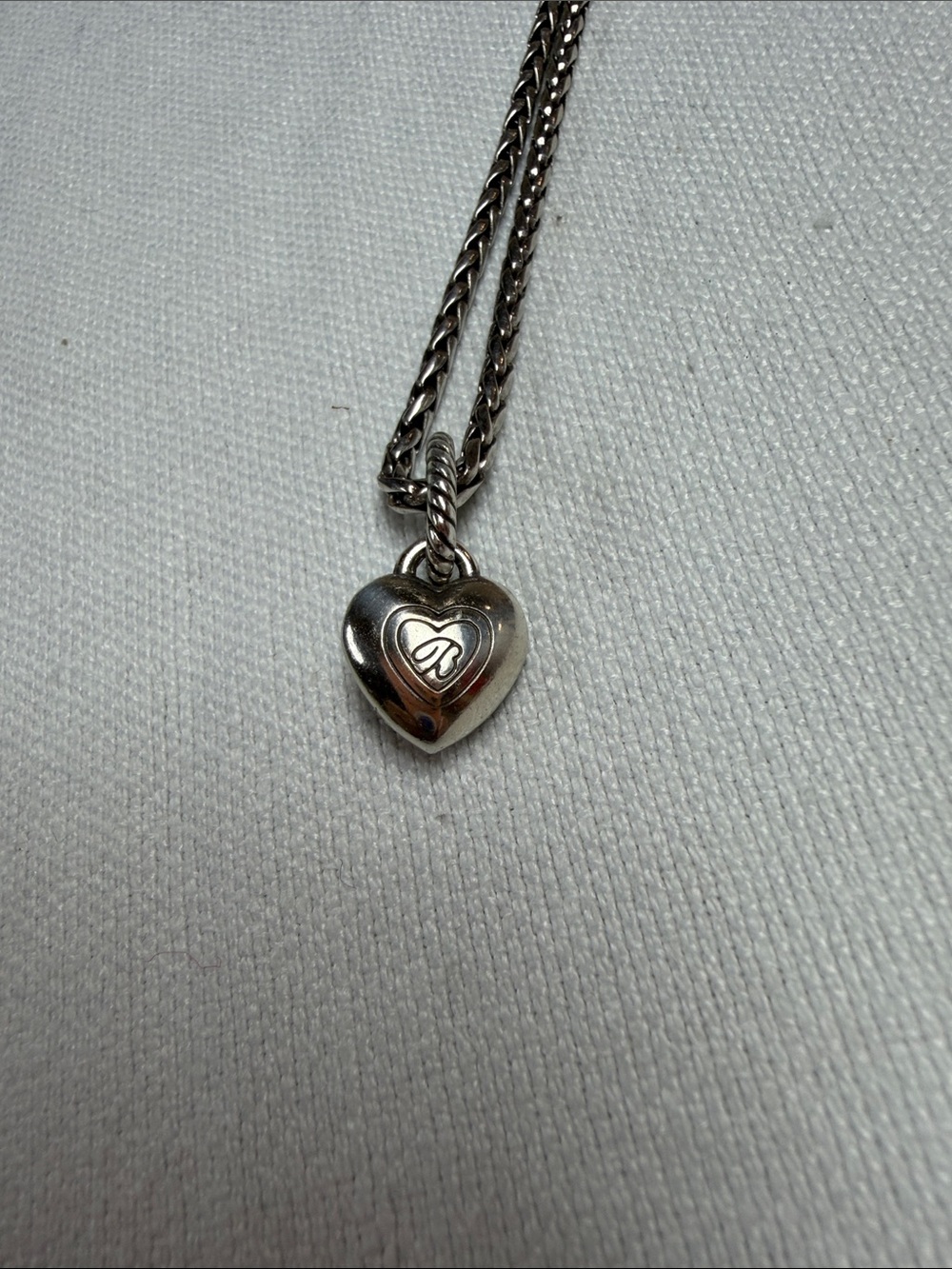 Brighton Silver Heart Pendant Necklace with Sparkling Center-retired - Picture 6 of 7